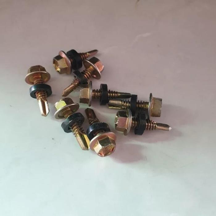 Gambar mur baut roofing skrup sekrup self drilling drylling screw 12 kali 20 dari JS8 Kota Surabaya Tokopedia