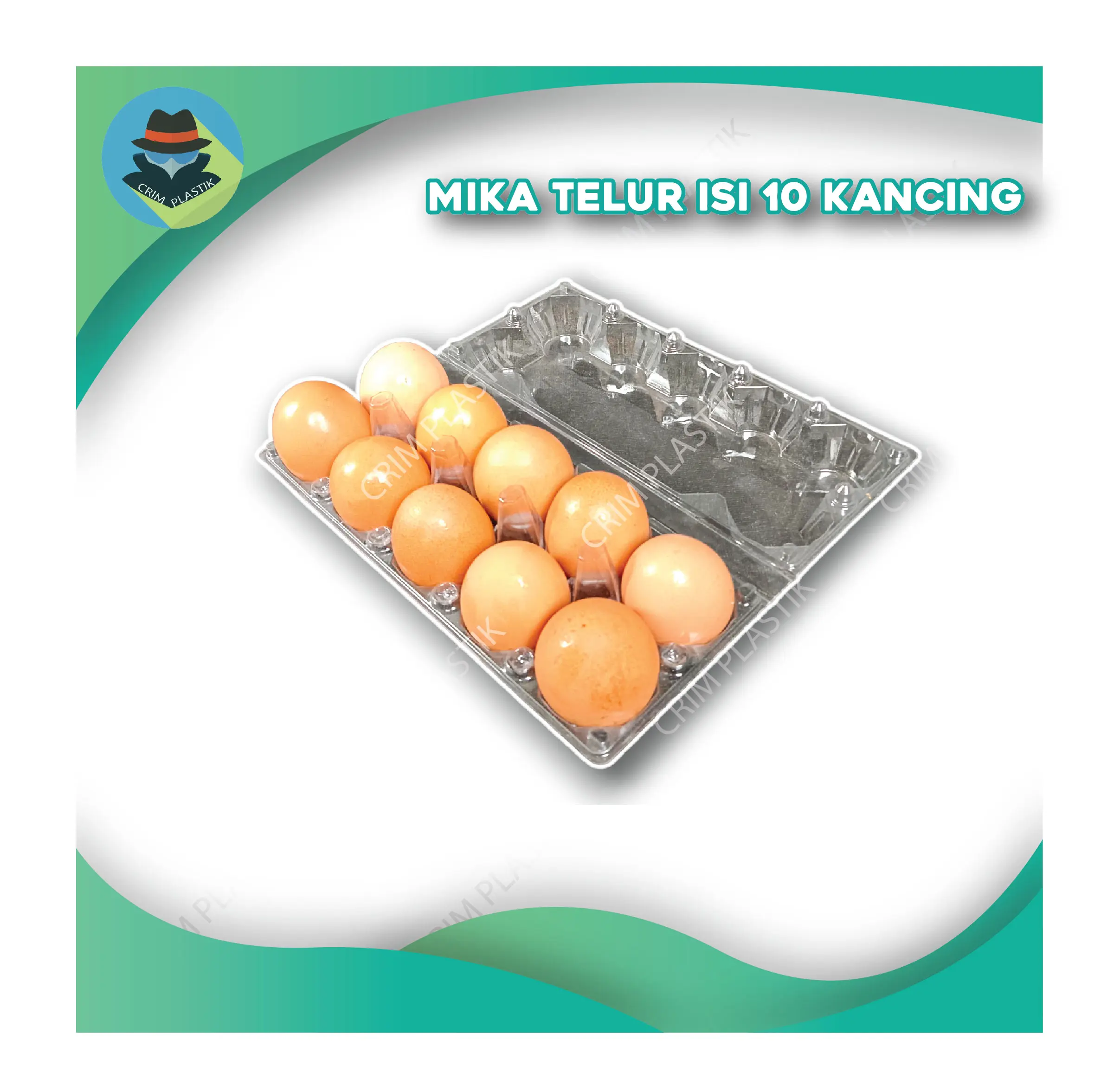 (isi 50) Tray Telur / Egg Tray / Mika Telur Negeri isi 10 dengan Pengunci Rapat