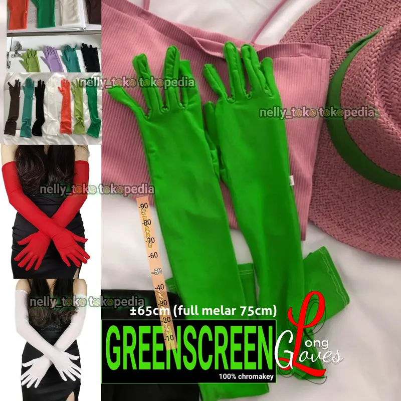 Green Screen Gloves chroma key Sarung tangan panjang hijau 4