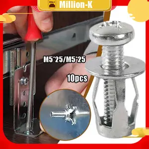 Jack Nuts Sekrup M5 M6 Bahan Metal 50pcs Metal Screw Untuk Mobil