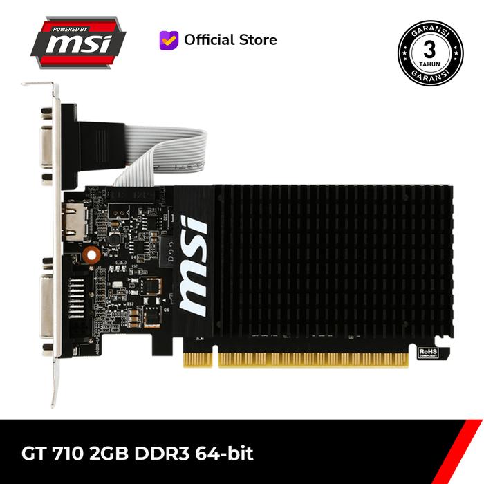 Promo MSI GeForce GT 710 2GB DDR3 64-bit VGA LP Low Profile HDMI DVI ...