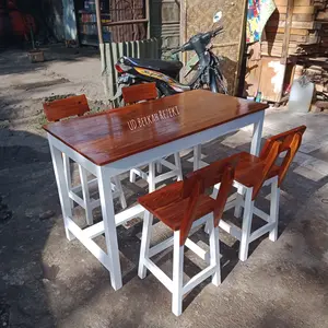 1 set meja cafe/resto makan kaki meja besi