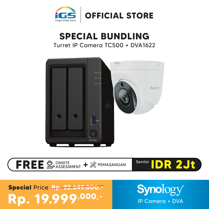 Gambar Bundling Synology TC500 IP Camera + DVA (Bonus Onsite Survei + Pasang) dari IGS Official Store Jakarta Barat Tokopedia