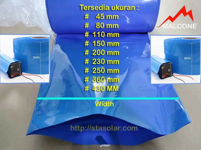 100 cm PVC heat shrink Lithium LPO4 / IRON battery support 18650/32700