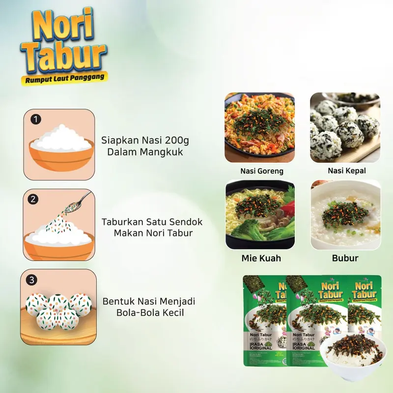 Nori Tabur Rumput Laut Panggang 60gr | Nori Go! 3