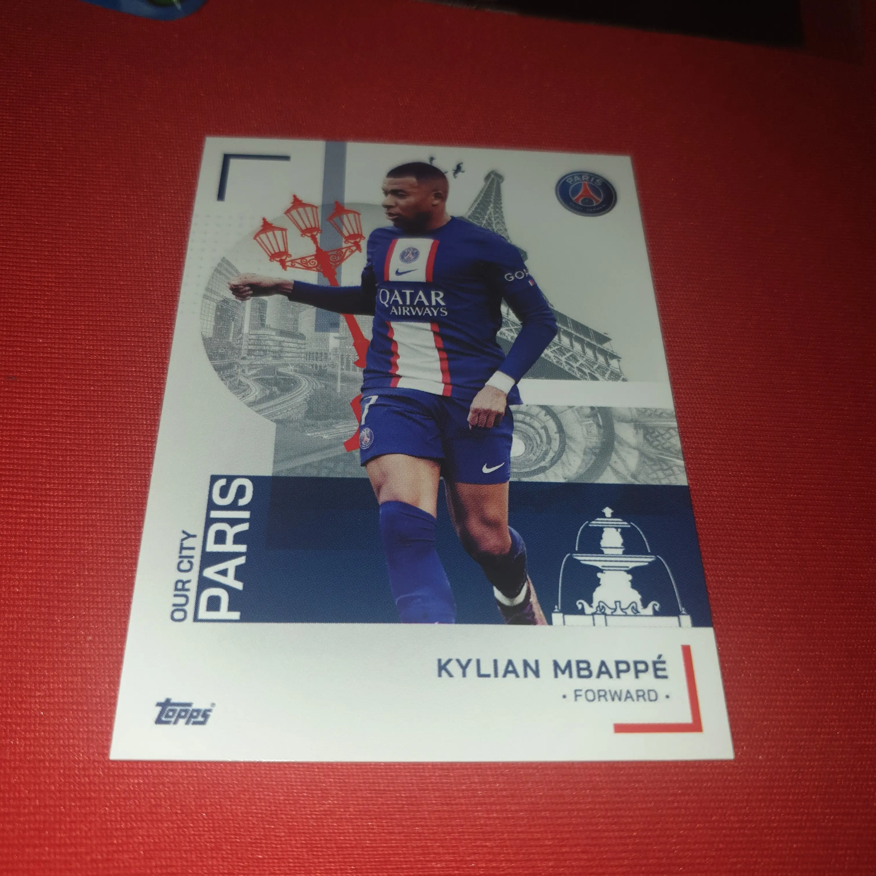 Kartu bola psg our city kylian mbappe topps 2023