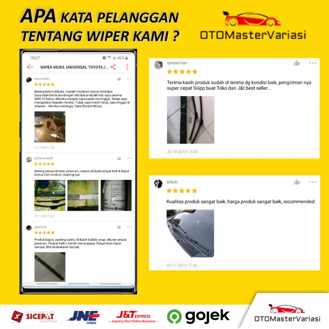 Wiper Mobil Frameless Sepasang Semua Jenis Mobil Universal Otomaster 4