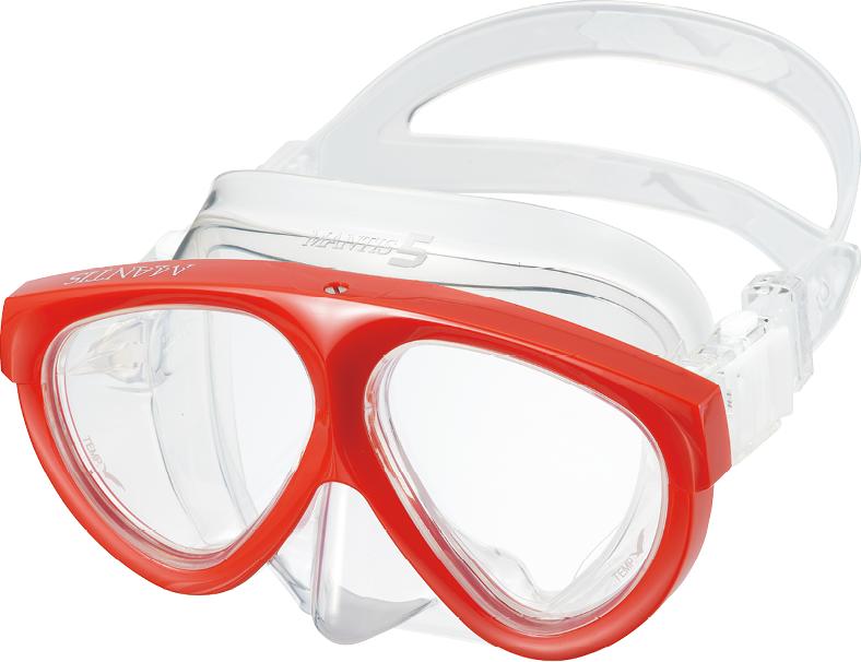 Diving Mask Gull Mantis 5 Clear Silicone Paradiso Red
