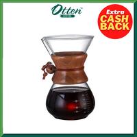 Gambar Coffee Glass Server with Wood Handle (600ml) - Alat Seduh Kopi Manual dari Otten Coffee Medan Kota Medan 1 Tokopedia