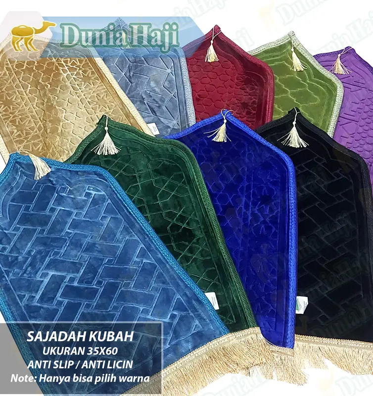Sajadah Mini Kubah Polos Embos Kepala Anti Slip / Licin Tebal Turki 2