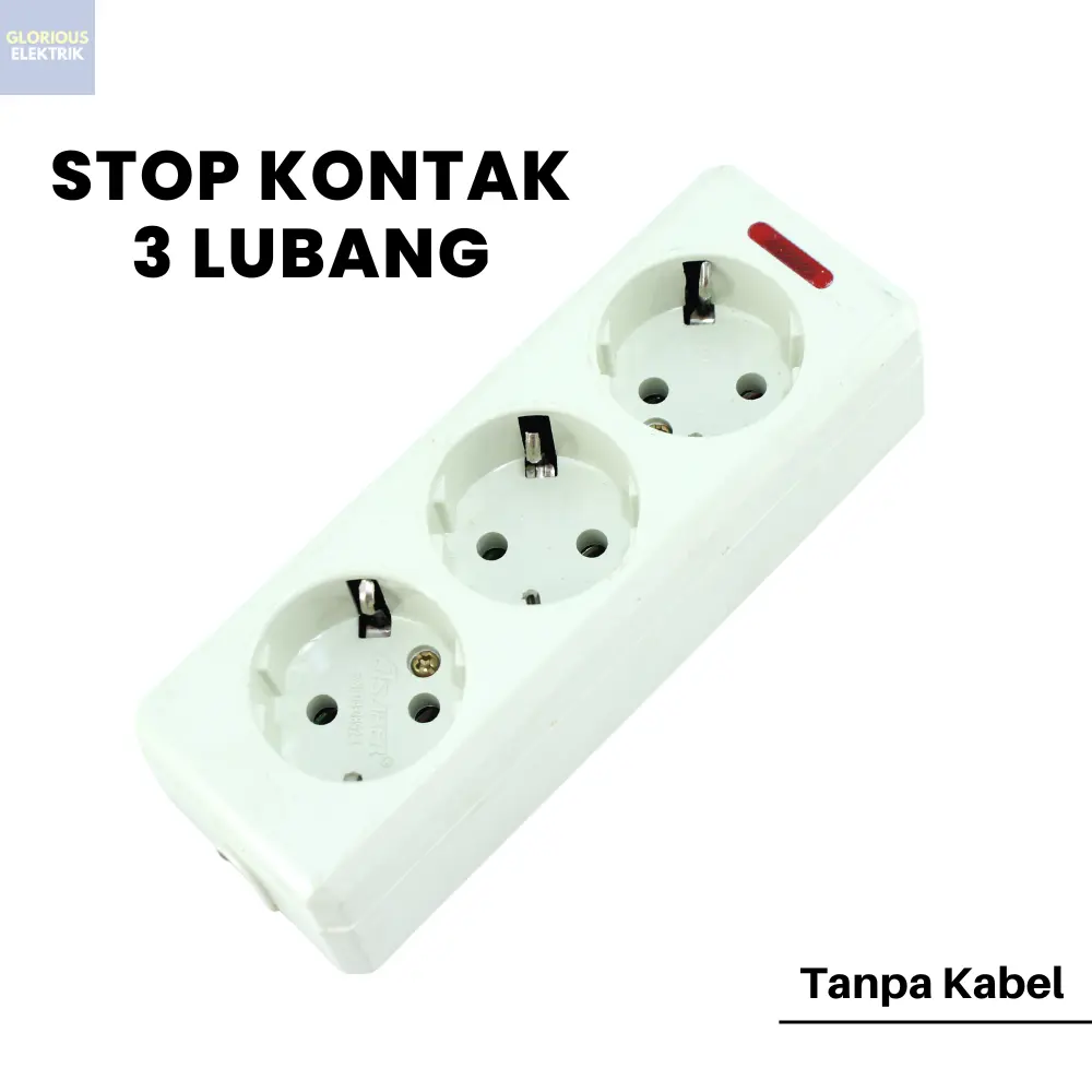 Stop Kontak Colokan Listrik Arde 3 Lubang Tanpa Kabel