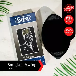 Songkok Awing Hitam AC Tinggi | 8 9 10 11 12 | Original Bludru Halus peci Muslim