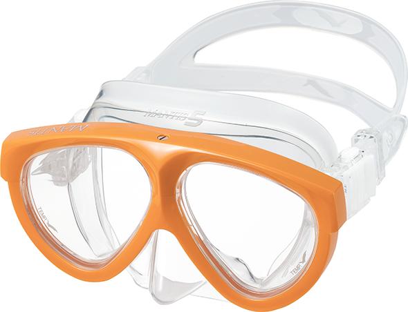 Diving Mask Gull Mantis 5 Clear Silicone Kohaku Orange