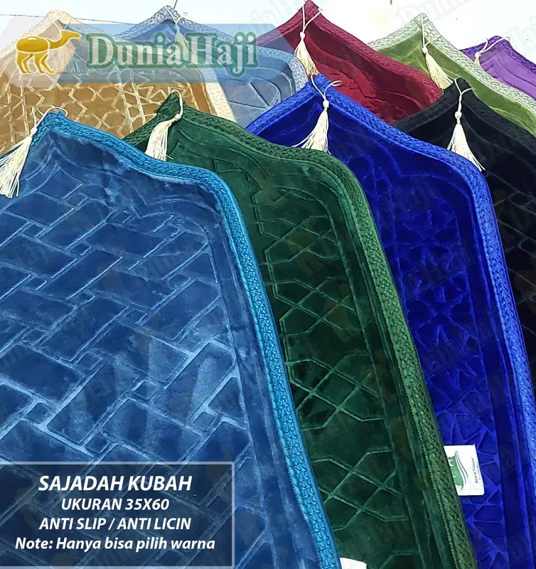 Sajadah Mini Kubah Polos Embos Kepala Anti Slip / Licin Tebal Turki 3
