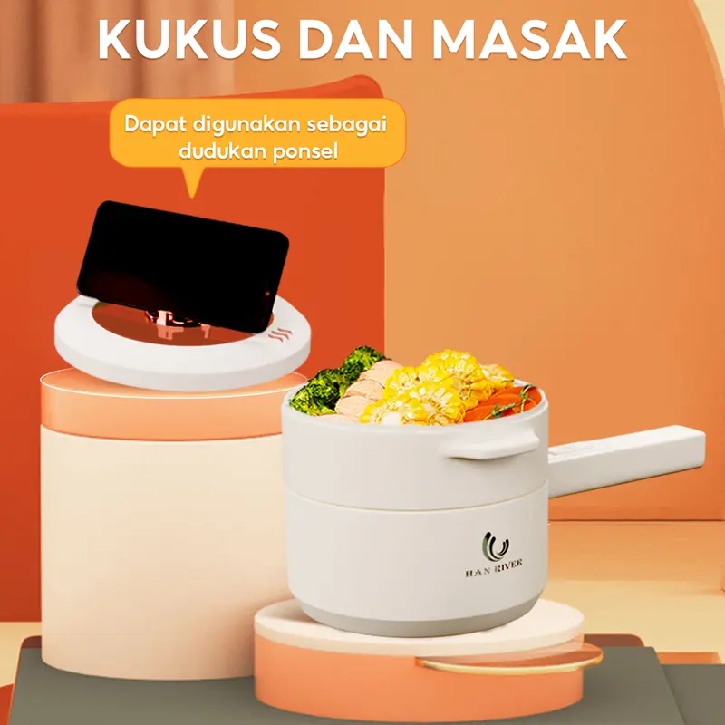 HAN RIVER panci listrik 1.5L Kompor listrik pintar Pelajar/Asrama 1