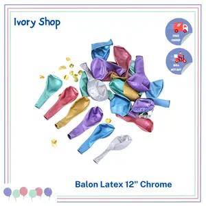 Balon Metalic Chrome 12 inch Shuaian isi 50 / Balon Metalik