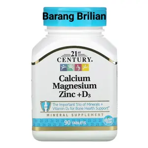 Calcium Magnesium Zinc vit D3 mineral suplemen 21st Century 90 tablet