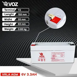 Baterai VRLA AGM Voz 6V 3.3AH Baterai Timbangan