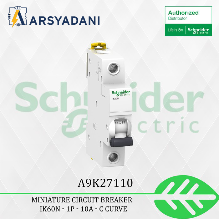 Gambar SCHNEIDER - A9K27110 - MCB  iK60N 1P 10A C curve mcb  listrik - 1pcs dari arsyadani.id Kota Administrasi Jakarta Pusat Tokopedia