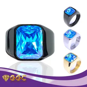 Cincin Pria Titanium Blue Topaz Kerren
