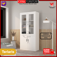 Gambar SHUMO Lemari Pakaian Baju Besi Minimalis Swing Full Rak - TYPE-A, DIRAKIT dari Citra furniture Kota Administrasi Jakarta Pusat 3 Tokopedia