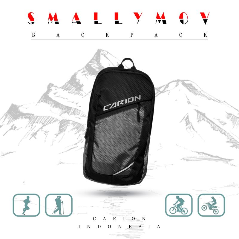 SMALLY BAG BLACK Tas ransel  sekolah outdoor traveling laptop 10 liter 2