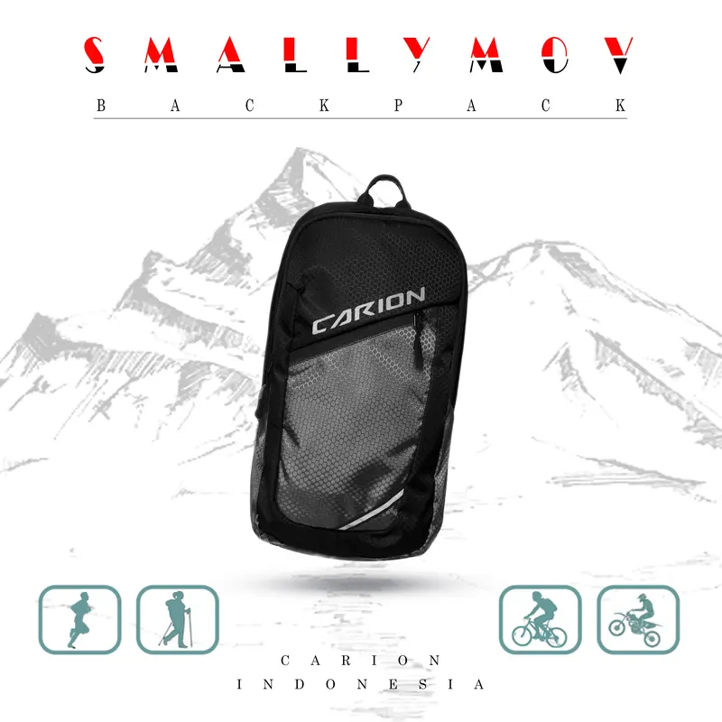 SMALLY BAG BLACK Tas ransel  sekolah outdoor traveling laptop 10 liter 1