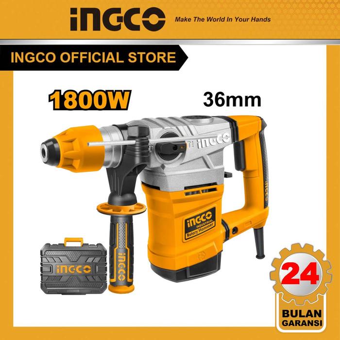 Gambar MESIN ROTARY HAMMER 36MM INGCO RH18008 dari INGCO INDONESIA Kota Administrasi Jakarta Pusat Tokopedia