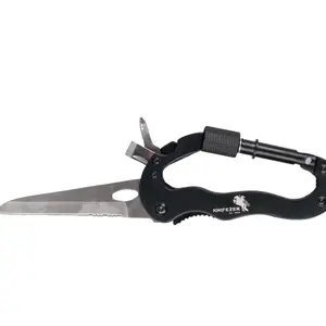 carabiner pisau lipat KNIFEZER 5in1 / karabiner survival tool EDC