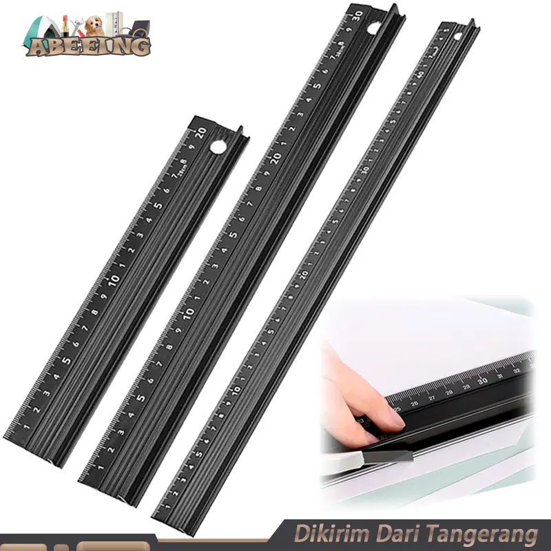 Penggaris Lurus Multifungsi Anti Slip Untuk Pengerjaan Aluminum Alloy