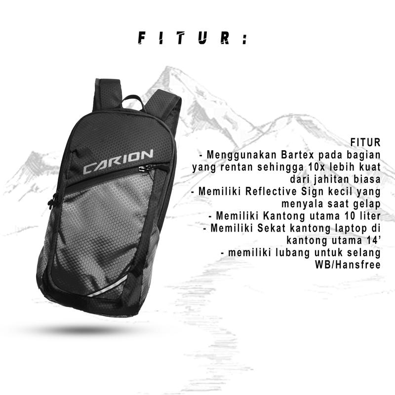 SMALLY BAG BLACK Tas ransel  sekolah outdoor traveling laptop 10 liter 3