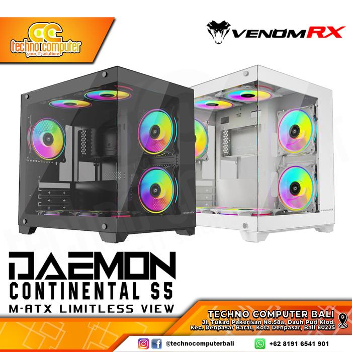 Gambar CASING VENOMRX DAEMON CONTINENTAL S5 - Mid Tower mATX Tempered Case dari Techno Computer Bali Kota Denpasar Tokopedia