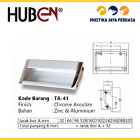 Gambar Handle Huben TA 41 Alumunium 96 128 160 Tarikan Pintu Laci - 96 dari Mustika Jaya Perkasa Kab. Bogor 2 Tokopedia