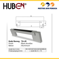 Gambar Handle Huben TA 49 Aluminium 96 128 160 mm Tarikan Pintu Laci Lemari - 96 dari Mustika Jaya Perkasa Kab. Bogor 2 Tokopedia