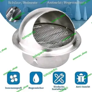 wall air vent grille cover ducting 3 in tutup cerobong asap stainles 3