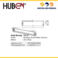 Gambar Handle Lemari Pegangan Laci HUBEN TZ-27 - 96 mm dari Mustika Jaya Perkasa Kab. Bogor 2 Tokopedia