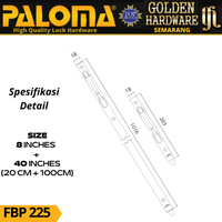 Gambar PALOMA FBP 225 GRENDEL TANAM FLUSH BOLT FUTURA 8"+40" MATTE BLACK dari Golden Hardware Kunci Keran Kota Semarang 2 Tokopedia