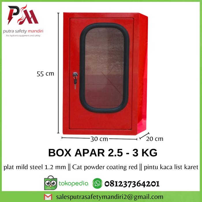 Gambar BOX APAR PINTU KACA LIST KARET TEMPAT PENYIMPANAN PEMADAM API RINGAN dari Putra safety mandiri 2 Kota Administrasi Jakarta Utara Tokopedia