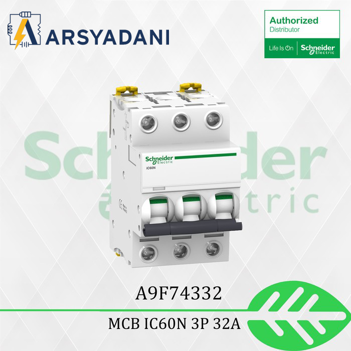 Gambar SCHNEIDER - A9F74332 - MCB  IC60N 3P 32A 6kA C curve - 1pcs dari arsyadani.id Kota Administrasi Jakarta Pusat Tokopedia