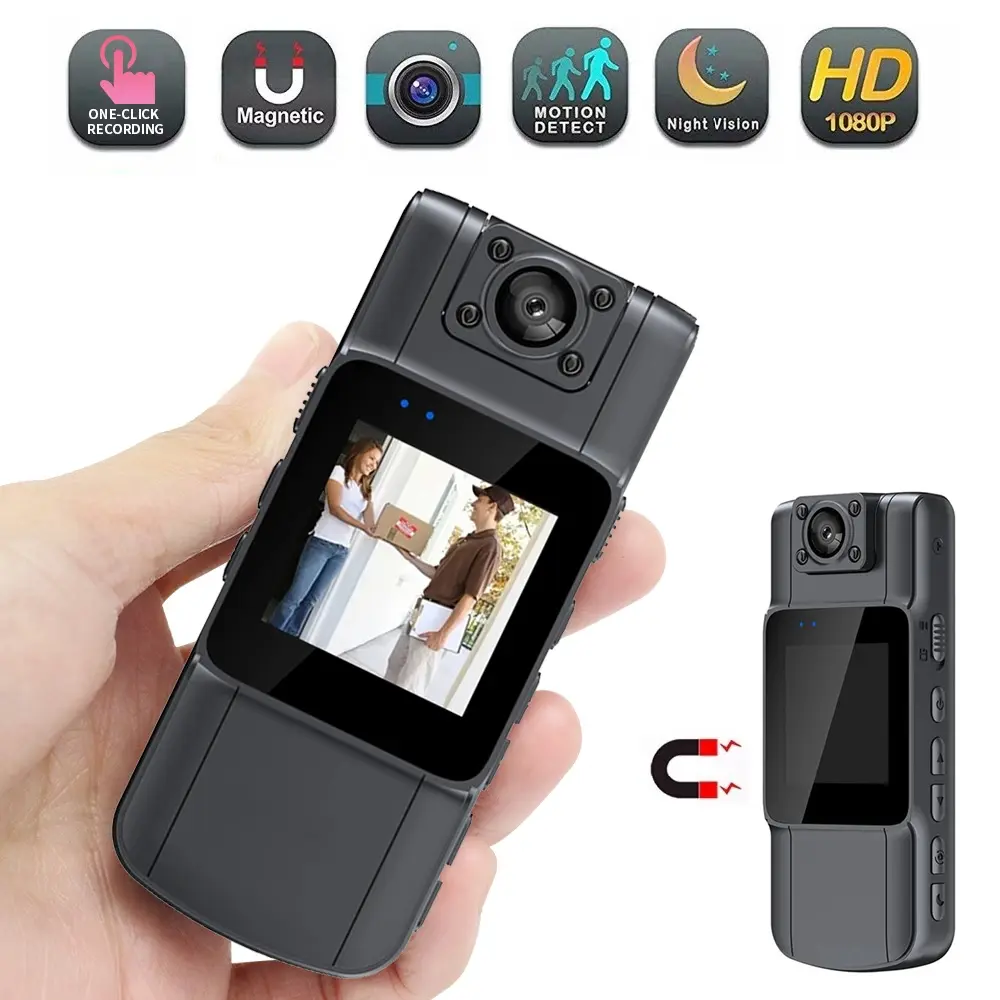 Body Cam Full HD 1080P Camera Mini Security Night Vision Rotating Lens