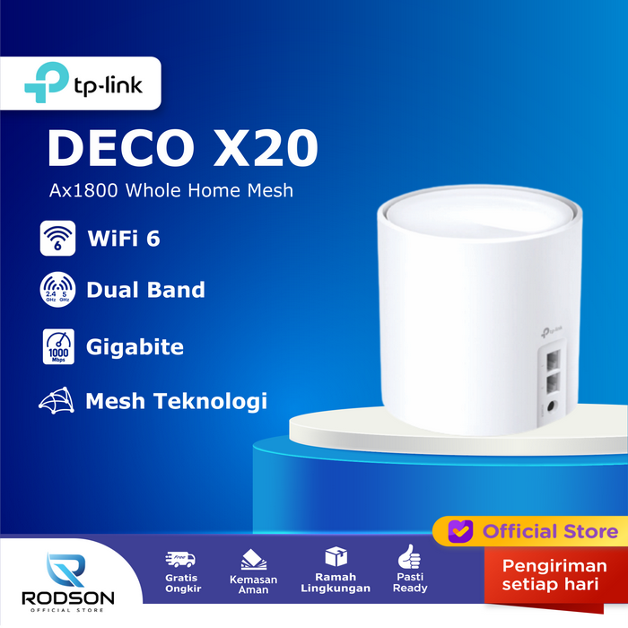 Gambar Tplink TP-LINK DECO X20 AX1800 Whole Home Mesh Wi-Fi 6 System - ISI-3PACK dari Rodson Indonesia Kota Administrasi Jakarta Barat Tokopedia