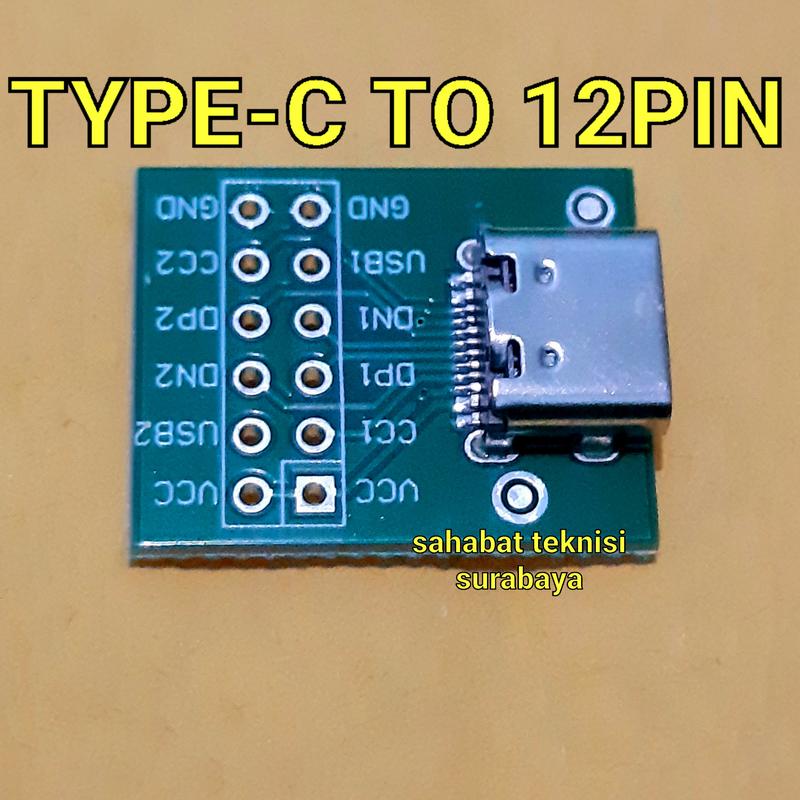 PCB type C to Dip | soket TYPE C TO PCB 12 pin 2