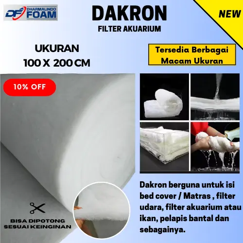Kapas Busa Filter Aquarium dakron 200x100 cm Media Filter akuarium dll