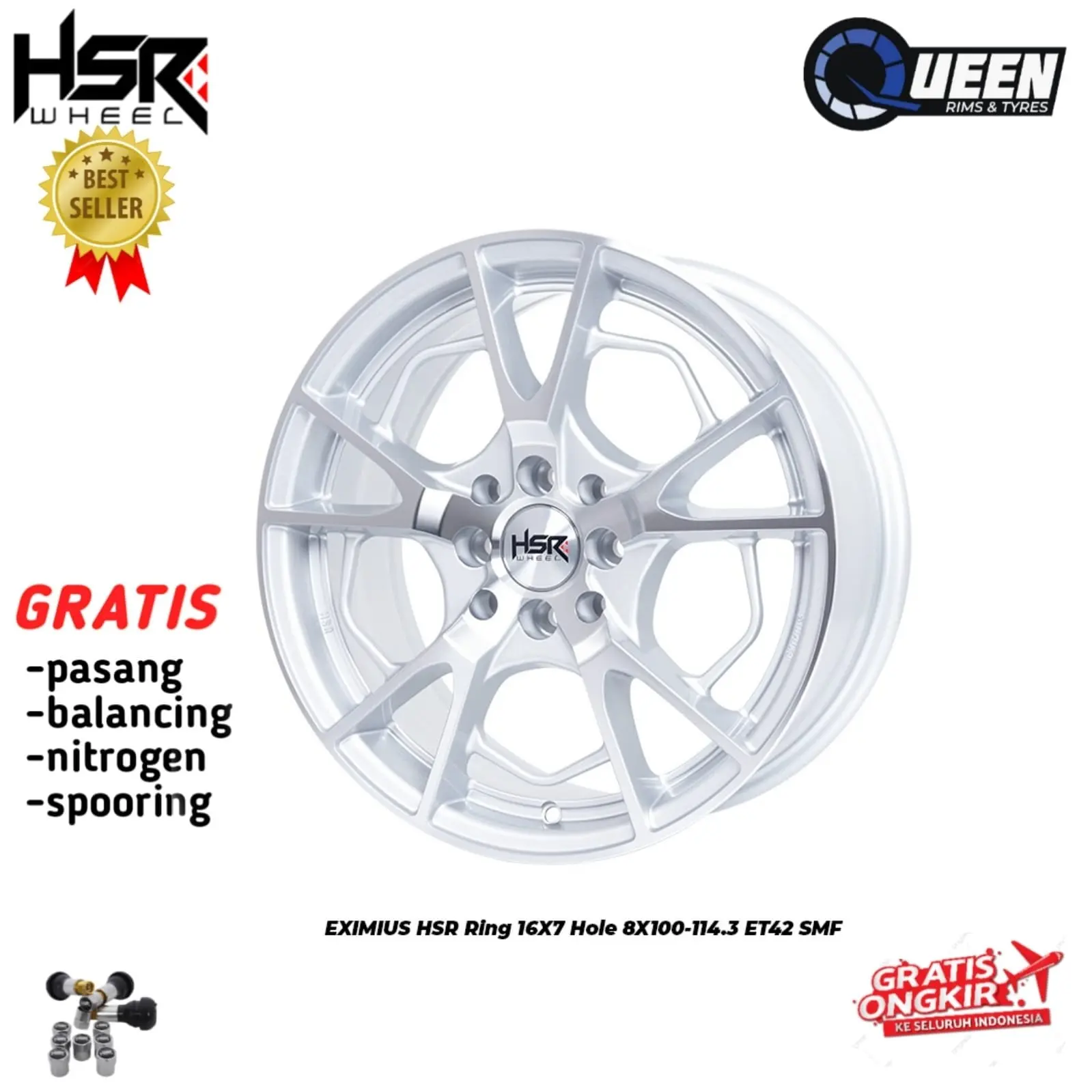 Velg racing avanza livina jazz brio ring16 pcd 4x100-114,3 hsr eximius