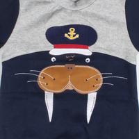 Gambar BANANA Jumper Bayi Laki-Laki Bordir Captain Walrus - Putih, M dari BANANA Official Store Kota Administrasi Jakarta Timur 3 Tokopedia