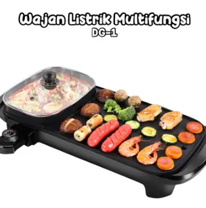 TERMURAH! 2in1 Kompor Panggangan BBQ Dan Hotpot Elektrik Anti Lengket