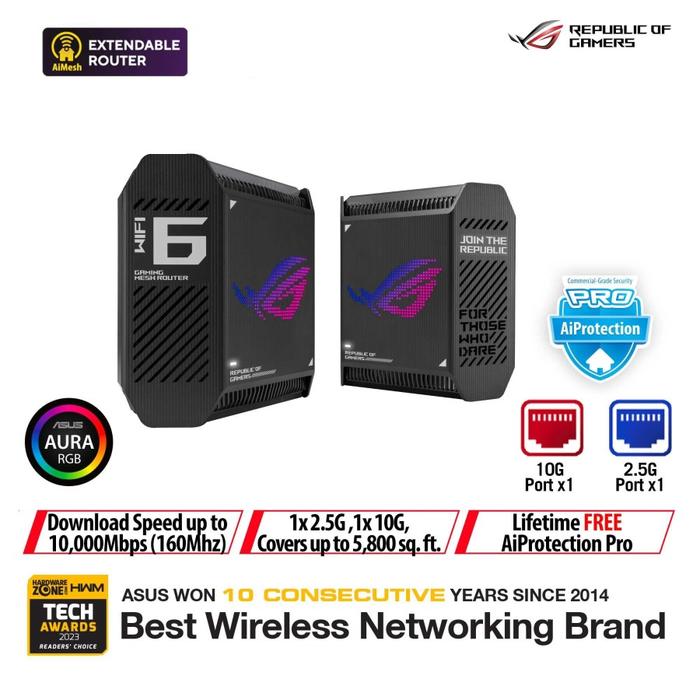 Gambar ASUS ROG Rapture GT6 Tri-Band WiFi 6 Mesh WiFi System dari JnJ Online Kota Administrasi Jakarta Pusat Tokopedia