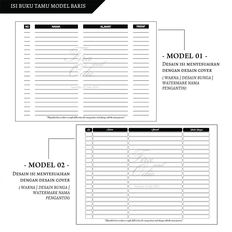 buku tamu undangan hardcover guest book pernikahan DSS 11 3