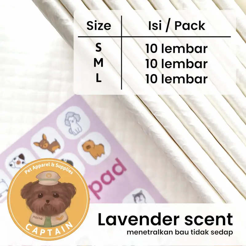 UNDERPAD ALAS PIPIS PERLAK ANJING TRAINING PAD DEO LAVENDER ANTI BOCOR 2