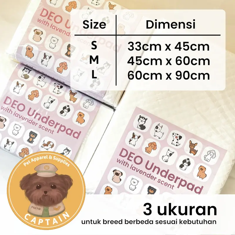 UNDERPAD ALAS PIPIS PERLAK ANJING TRAINING PAD DEO LAVENDER ANTI BOCOR 1